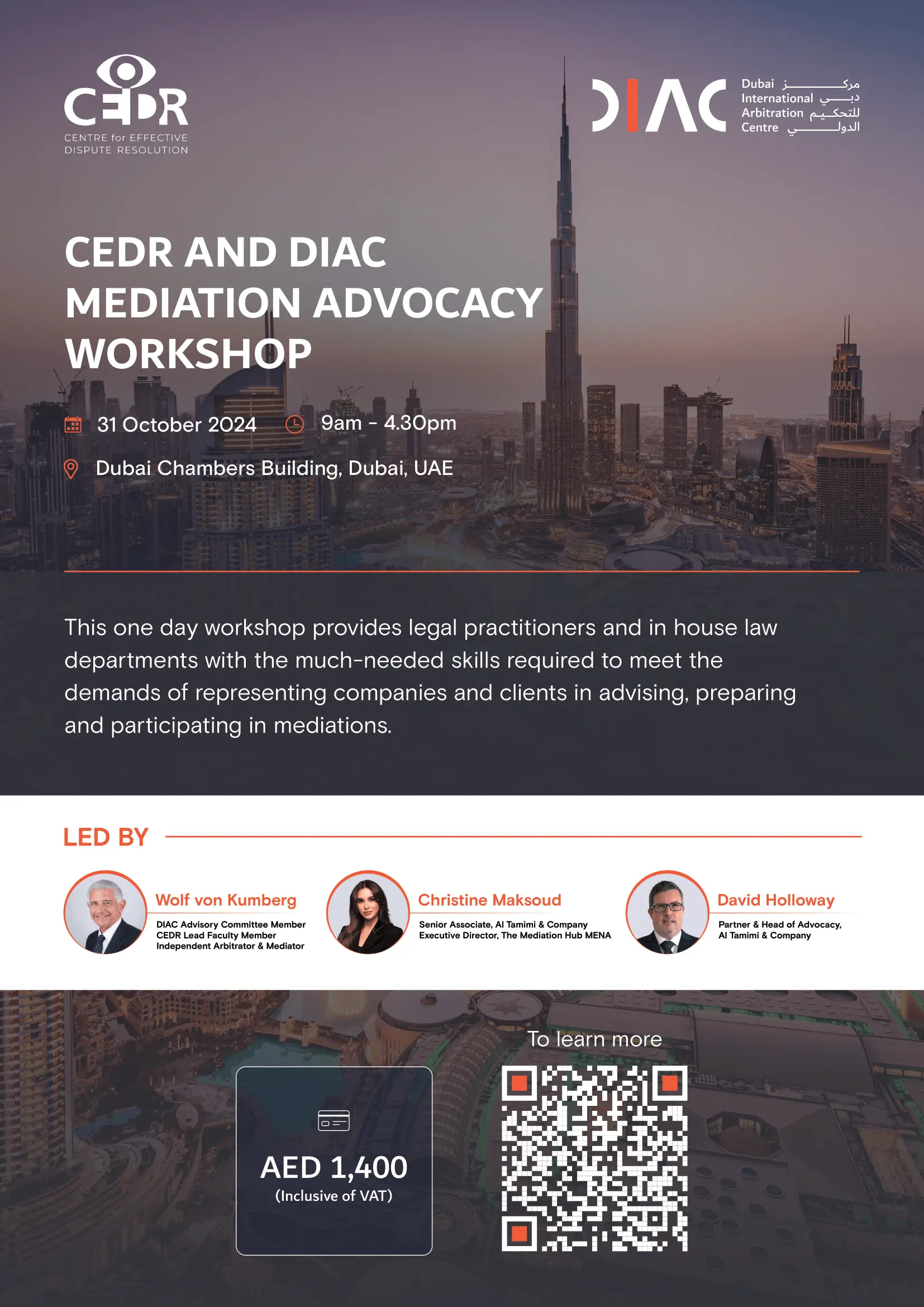 CEDR and DIAC Mediation Advocacy Workshop